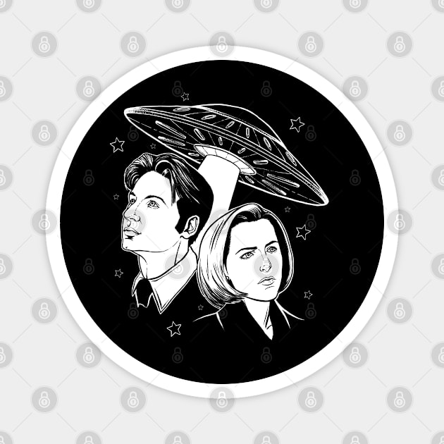 Mulder and Scully Magnet by jleonardart